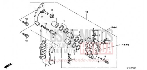 FRONT BRAKE CALIPER (NHX110WHA) NHX110WHA de 2010
